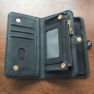 Wallet with magnetic phone case